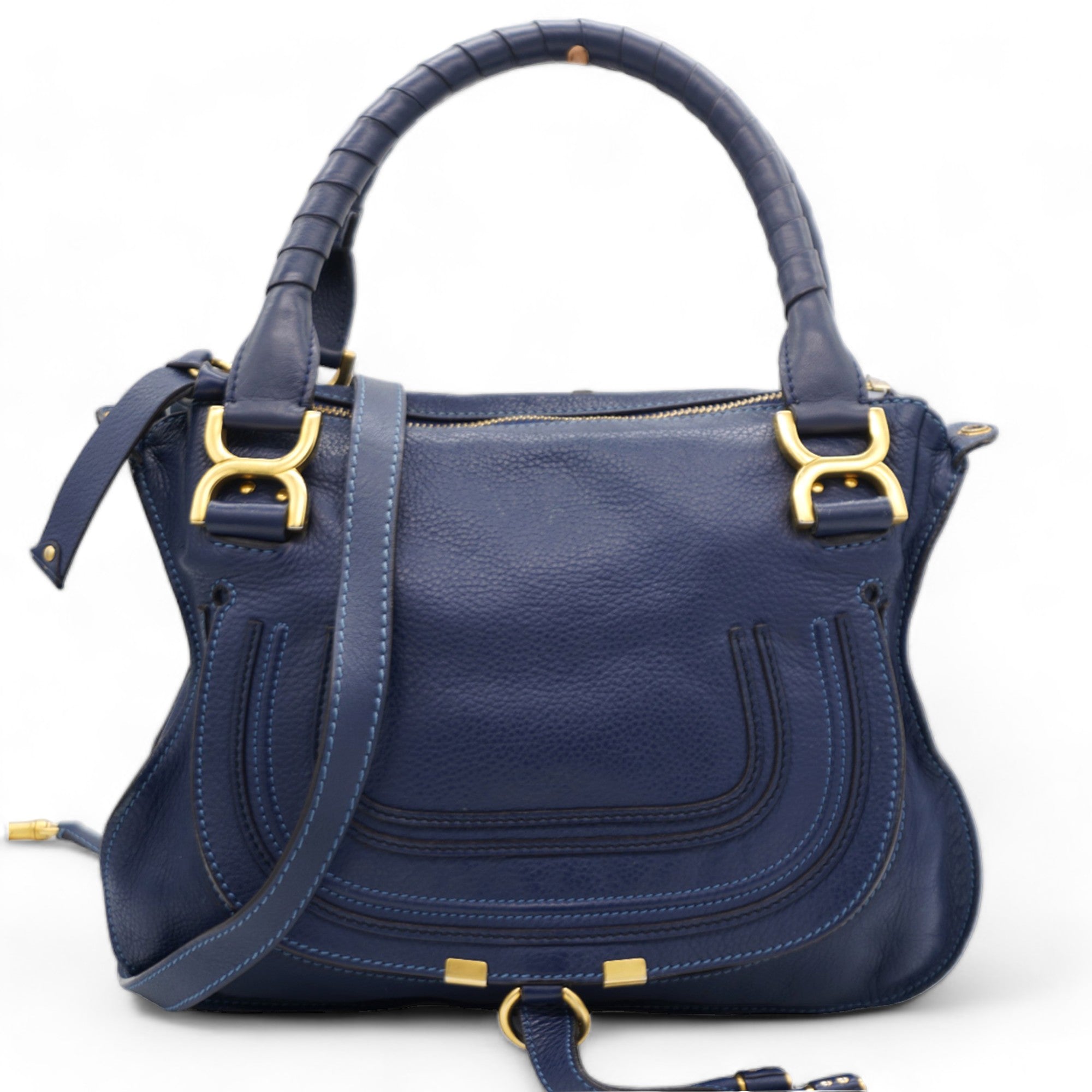 Calfskin Medium Marcie Satchel Royal