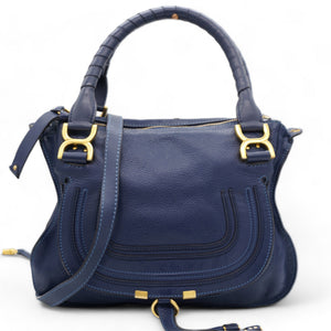Calfskin Medium Marcie Satchel Royal