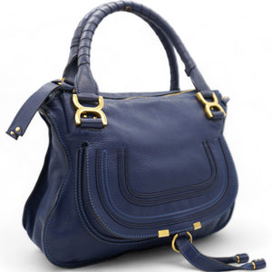Calfskin Medium Marcie Satchel Royal