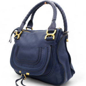 Calfskin Medium Marcie Satchel Royal