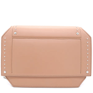 Studded Leather Bow Cut Chain Flap Nude Bag