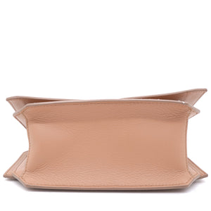 Studded Leather Bow Cut Chain Flap Nude Bag