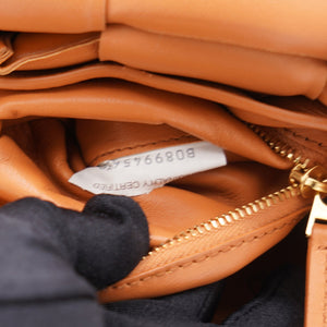 Orange Padded Leather Cassette Crossbody Bag