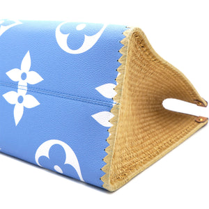 Monogram Giant Raffia Mykonos By The Pool On the Go GM Blue