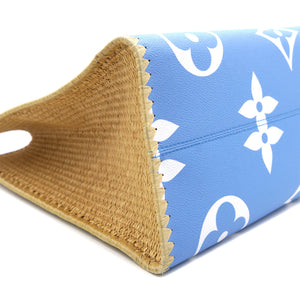 Monogram Giant Raffia Mykonos By The Pool On the Go GM Blue