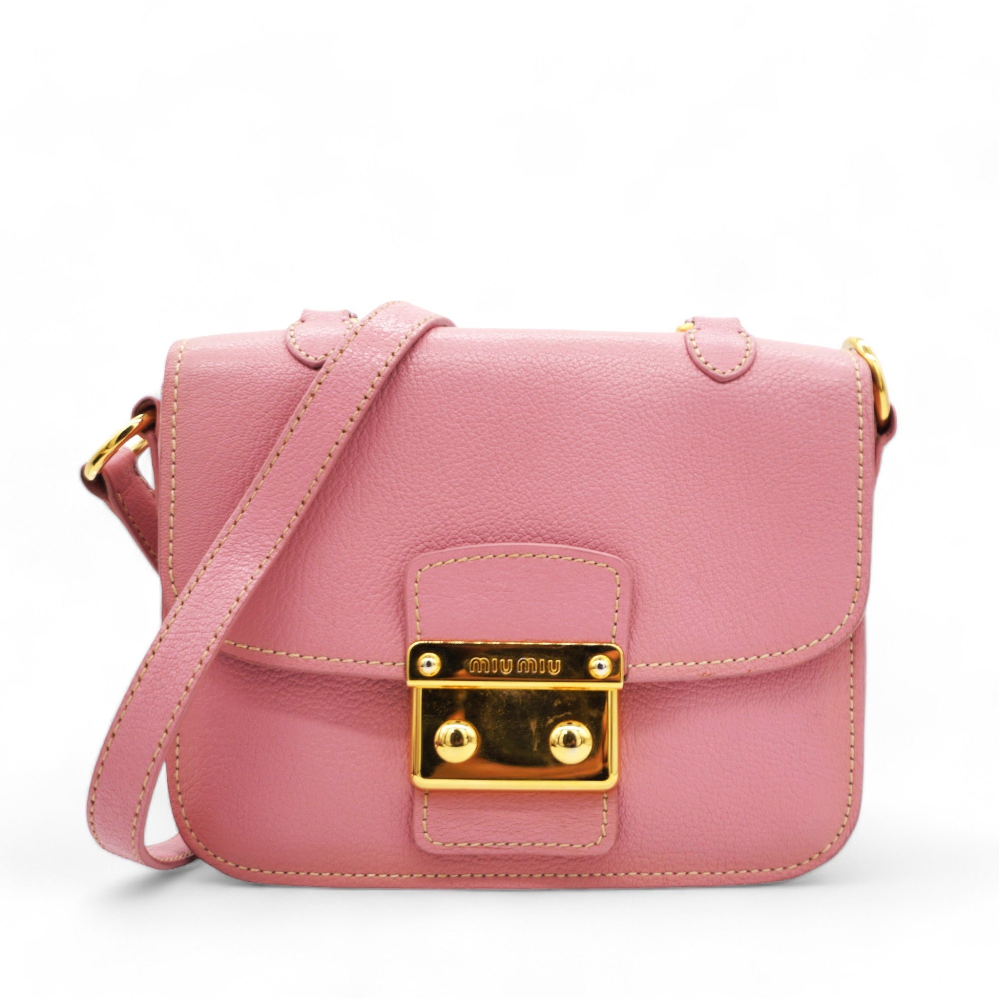 Goatskin Madras Shoulder Bag Rosa