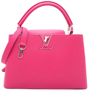 Fushia Taurillon Leather Capucines MM Bag