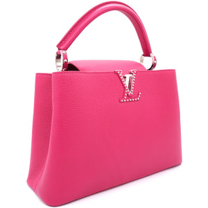 Fushia Taurillon Leather Capucines MM Bag