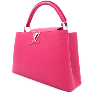 Fushia Taurillon Leather Capucines MM Bag
