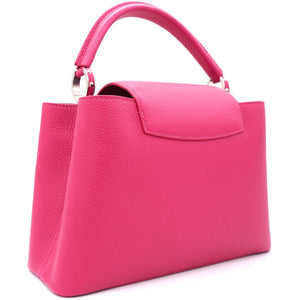 Fushia Taurillon Leather Capucines MM Bag