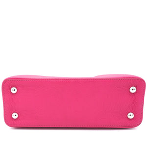Fushia Taurillon Leather Capucines MM Bag