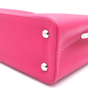 Fushia Taurillon Leather Capucines MM Bag