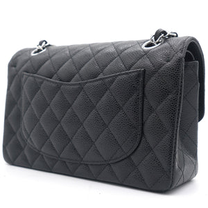 Caviar Quilted Small Classic Double Flap Black