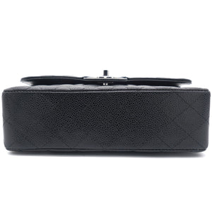 Caviar Quilted Small Classic Double Flap Black