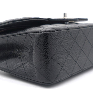 Caviar Quilted Small Classic Double Flap Black
