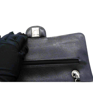 Caviar Quilted Medium Double Flap Black