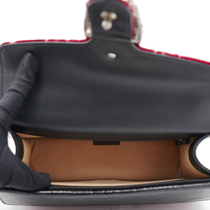 Red/Black GG Velvet and Leather Small Dionysus Shoulder Bag