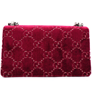 Red/Black GG Velvet and Leather Small Dionysus Shoulder Bag