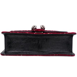 Red/Black GG Velvet and Leather Small Dionysus Shoulder Bag