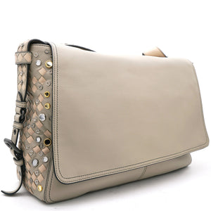 Taupe Intrecciato Nappa Leather Convertible Flap Tote