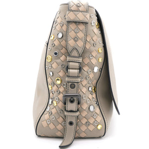 Taupe Intrecciato Nappa Leather Convertible Flap Tote