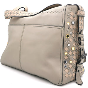 Taupe Intrecciato Nappa Leather Convertible Flap Tote