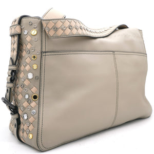 Taupe Intrecciato Nappa Leather Convertible Flap Tote