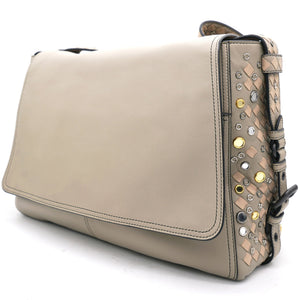 Taupe Intrecciato Nappa Leather Convertible Flap Tote