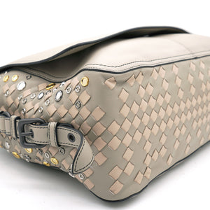 Taupe Intrecciato Nappa Leather Convertible Flap Tote