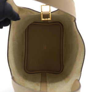 Trench Clemence Leather Gold Hardware Picotin Lock 18 Bag