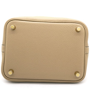 Trench Clemence Leather Gold Hardware Picotin Lock 18 Bag