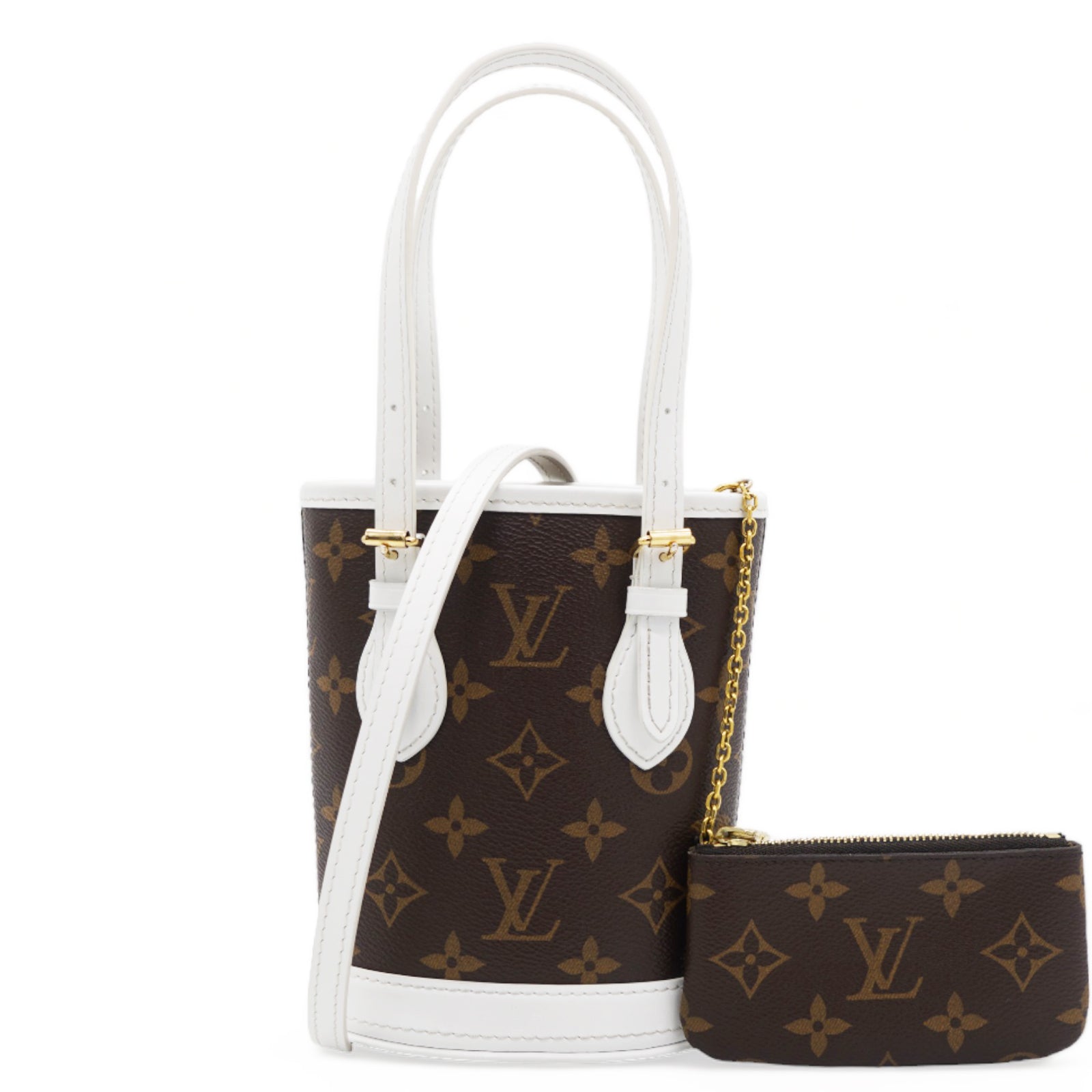 Monogram LV Match Nano Bucket Bag White