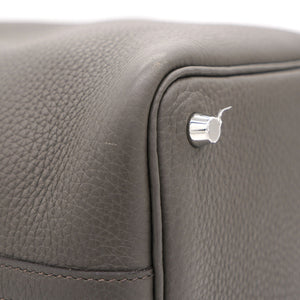 Gris Etain Clemence Leather Palladium Hardware Picotin Lock 18 Bag