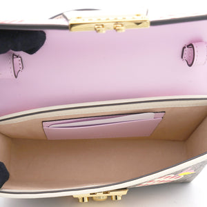 GG Supreme Monogram Les Pommes Mini Padlock Shoulder Bag Pink
