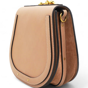 Calfskin Suede Medium Nile Bracelet Bag Biscotti Beige