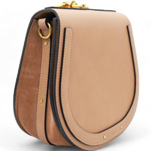 Calfskin Suede Medium Nile Bracelet Bag Biscotti Beige