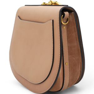 Calfskin Suede Medium Nile Bracelet Bag Biscotti Beige