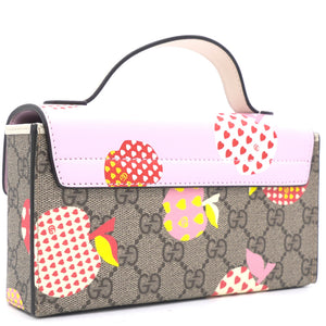 GG Supreme Monogram Les Pommes Mini Padlock Shoulder Bag Pink