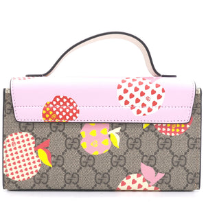 GG Supreme Monogram Les Pommes Mini Padlock Shoulder Bag Pink