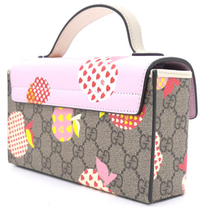 GG Supreme Monogram Les Pommes Mini Padlock Shoulder Bag Pink