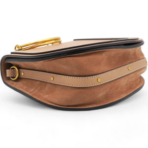 Calfskin Suede Medium Nile Bracelet Bag Biscotti Beige