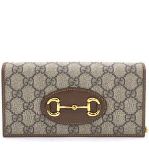 GG Supreme Monogram Horsebit 1955 wallet with chain