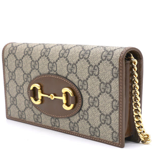 GG Supreme Monogram Horsebit 1955 wallet with chain