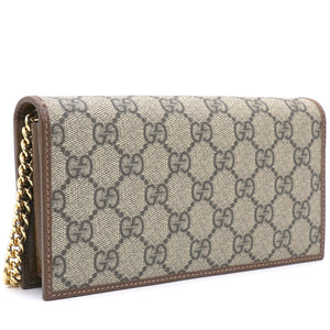 GG Supreme Monogram Horsebit 1955 wallet with chain