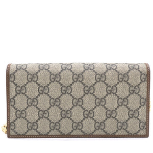 GG Supreme Monogram Horsebit 1955 wallet with chain