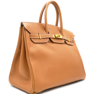 Togo Leather Birkin 35 Bag Natural Sable