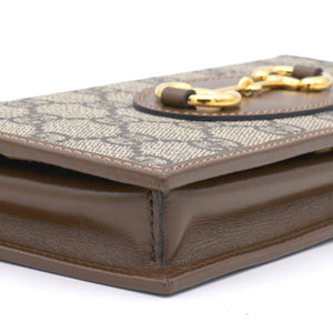 GG Supreme Monogram Horsebit 1955 wallet with chain