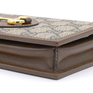 GG Supreme Monogram Horsebit 1955 wallet with chain