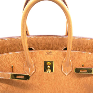 Togo Leather Birkin 35 Bag Natural Sable
