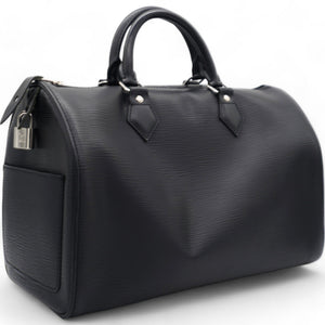 Noir Epi Leather Speedy 35 Bag